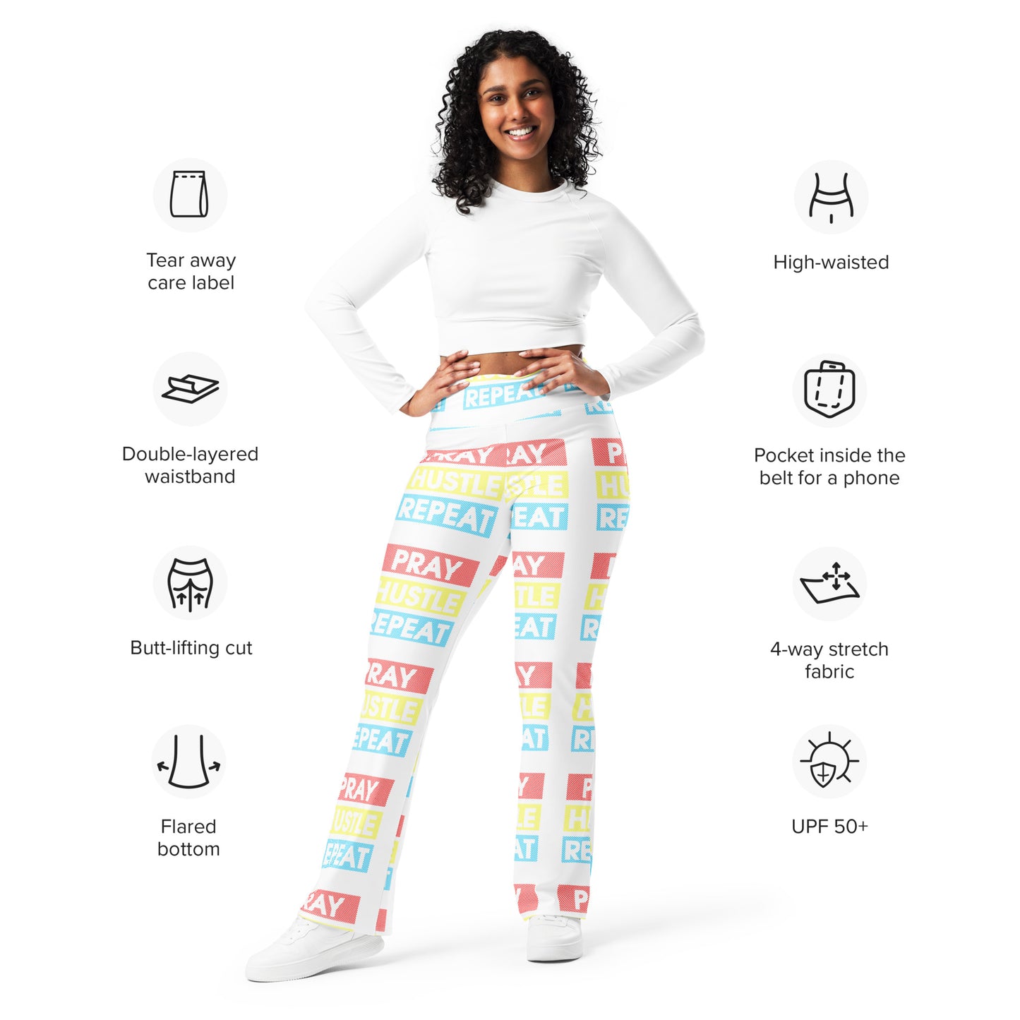 Pray, Hustle, Repeat Flare leggings