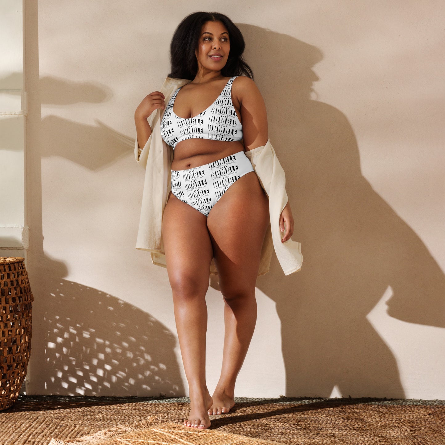 Hustle Harder Recycled high-waisted bikini