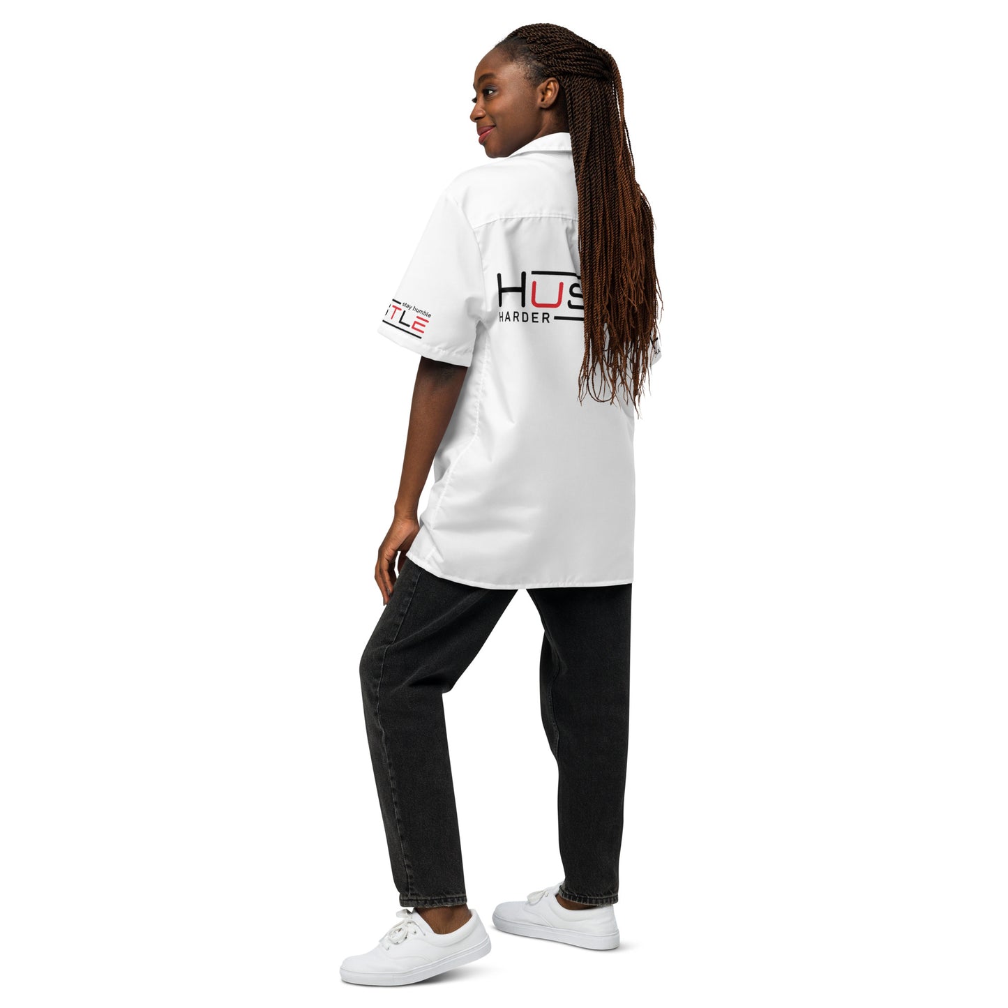 Hustle Hard Unisex button shirt