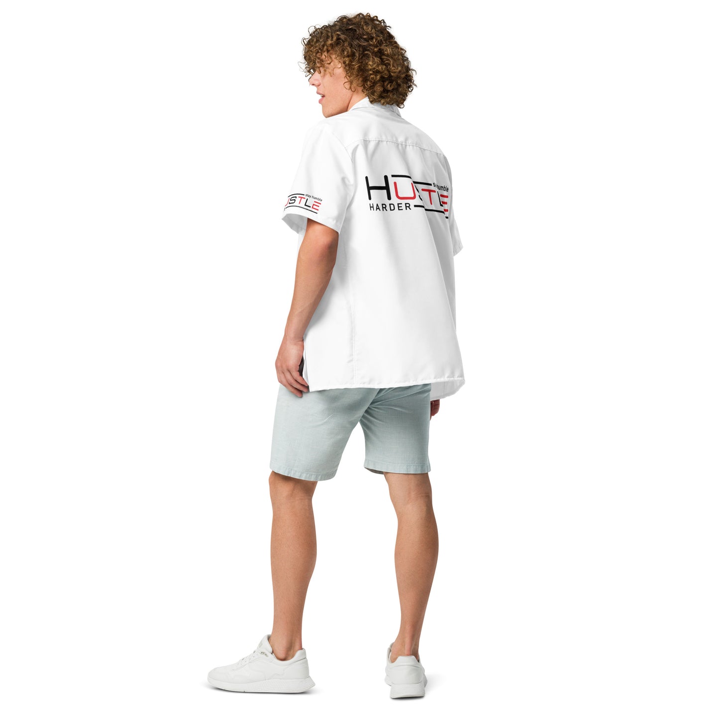 Hustle Hard Unisex button shirt