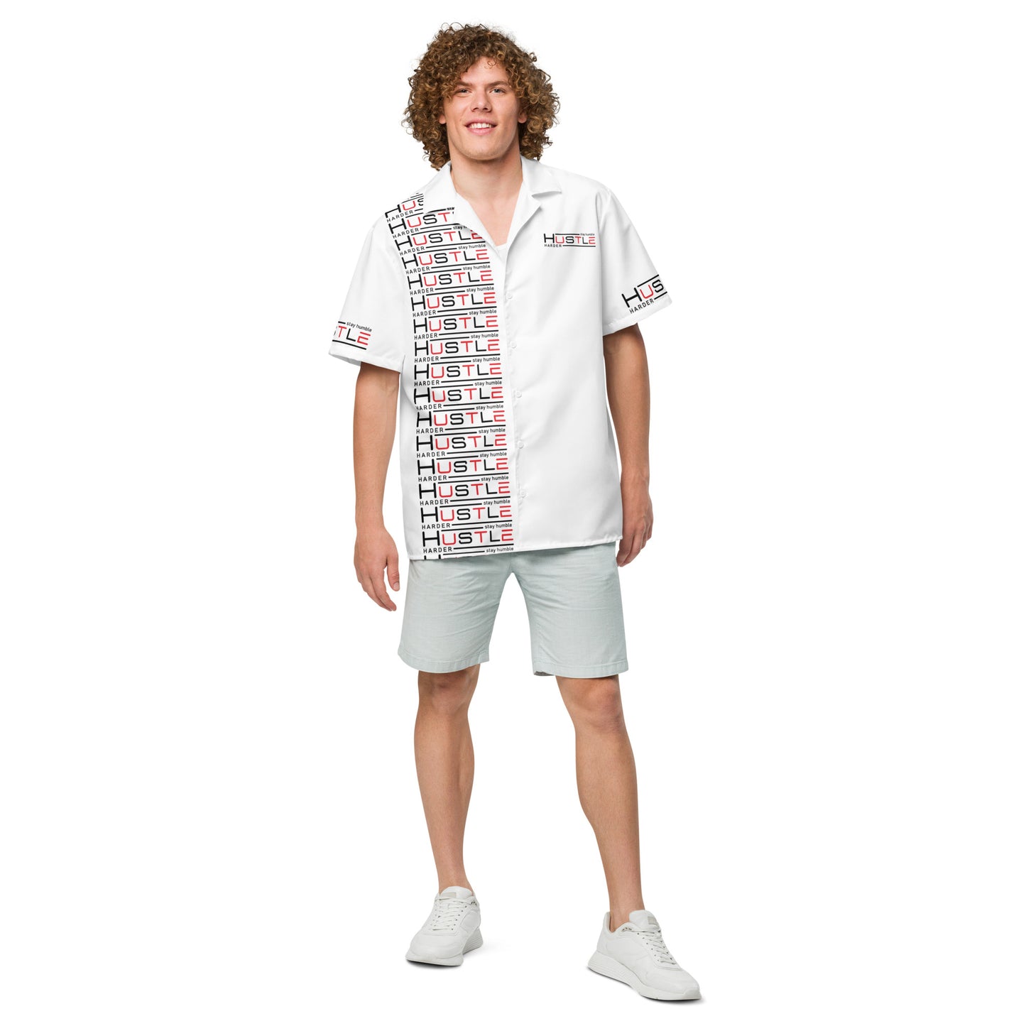 Hustle Hard Unisex button shirt