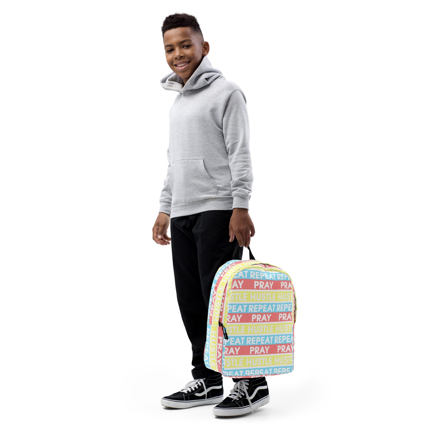 Pray, Hustle, Repeat Minimalist Backpack