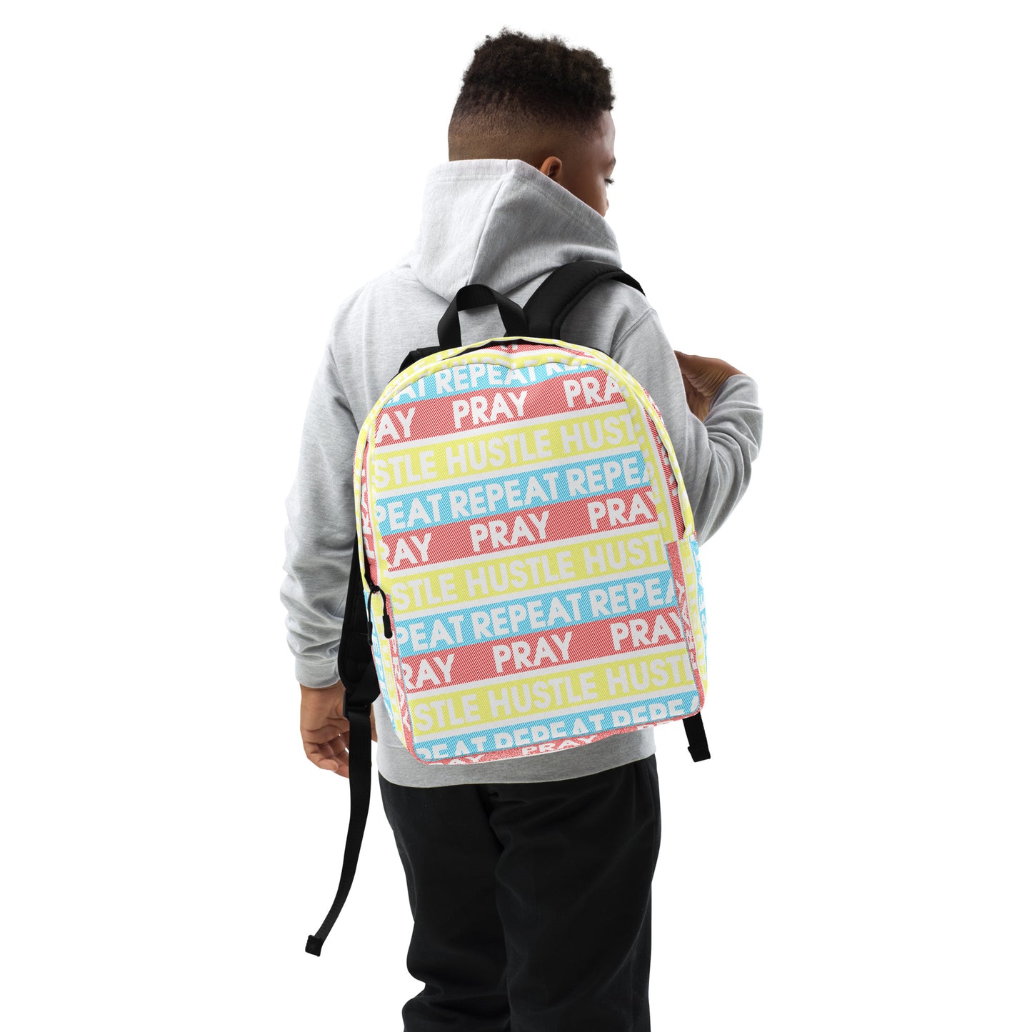 Pray, Hustle, Repeat Minimalist Backpack