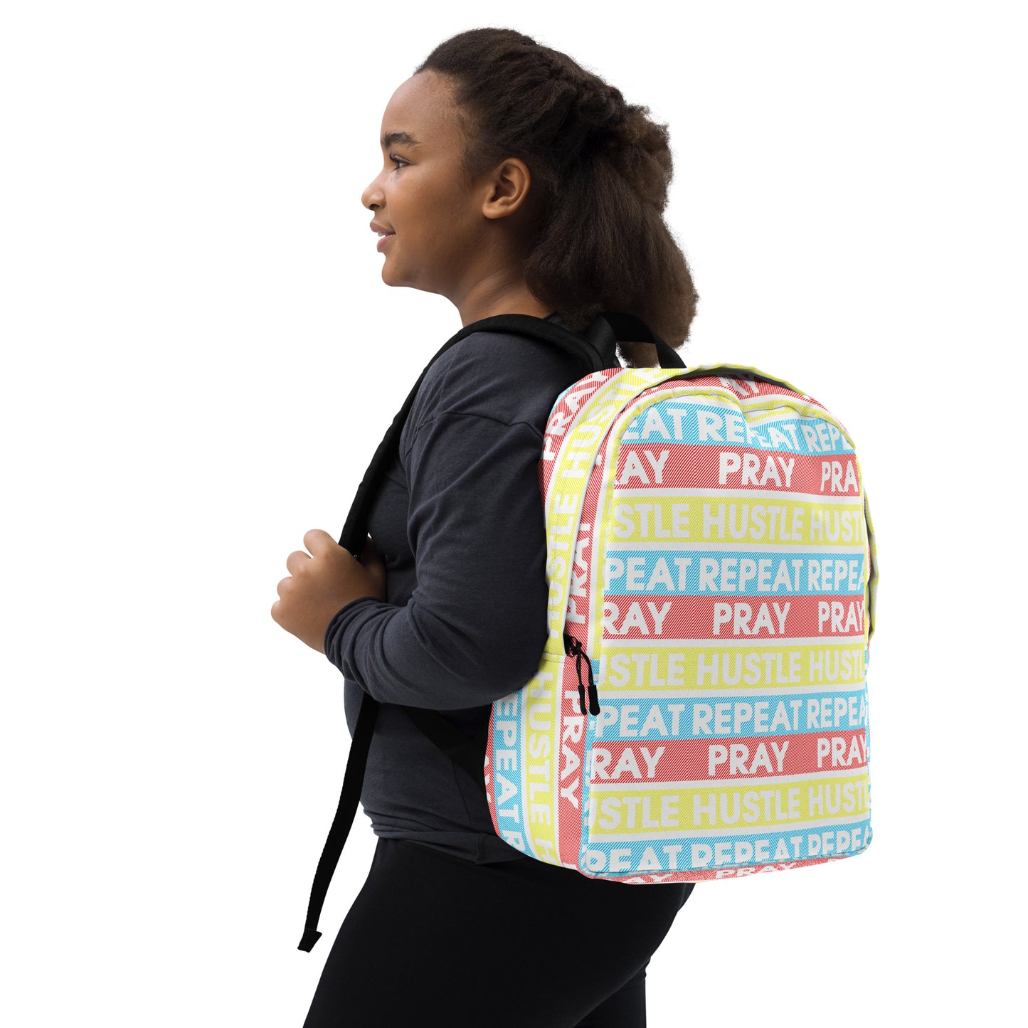 Pray, Hustle, Repeat Minimalist Backpack