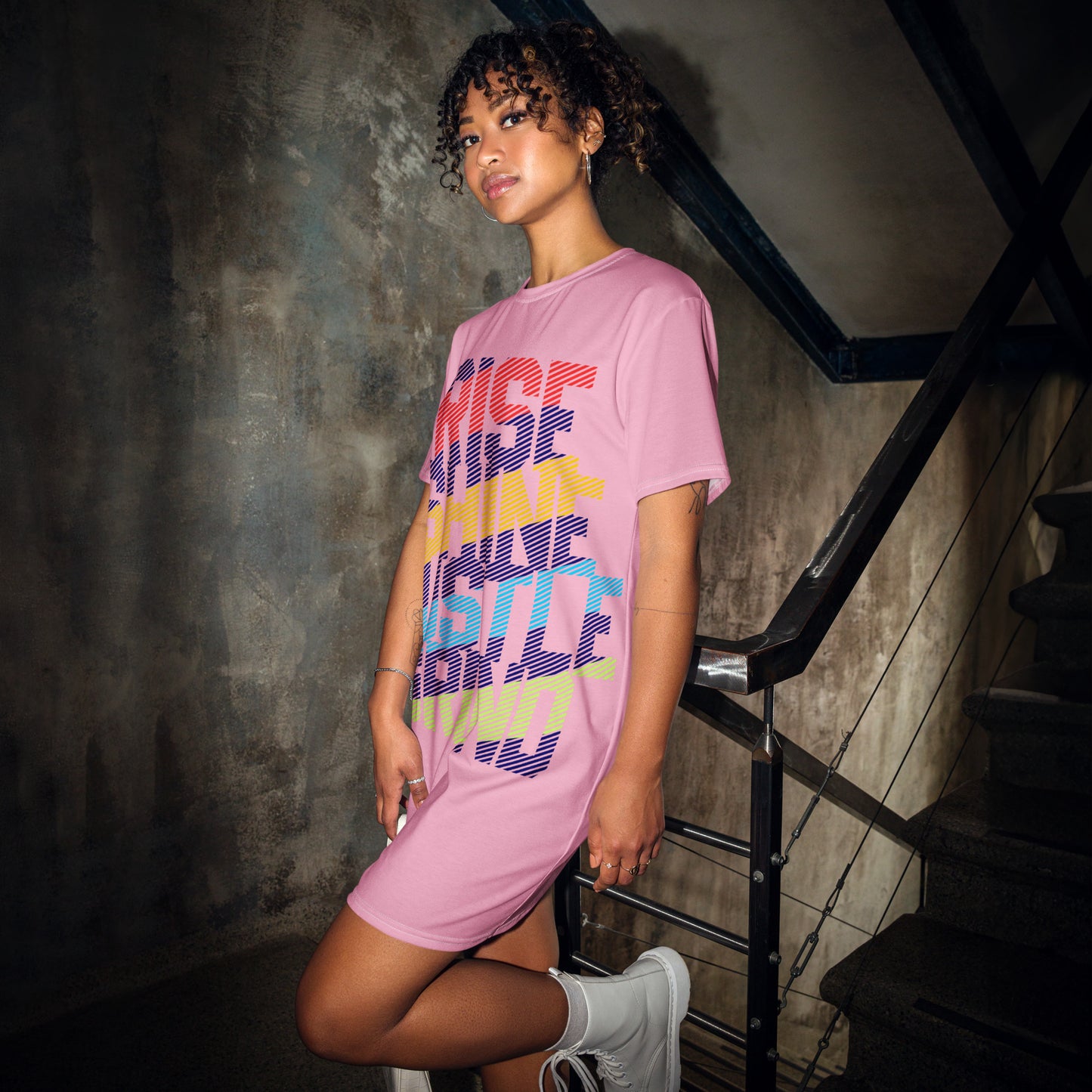 Rise, Hustle, Grind, Repeat T-shirt dress