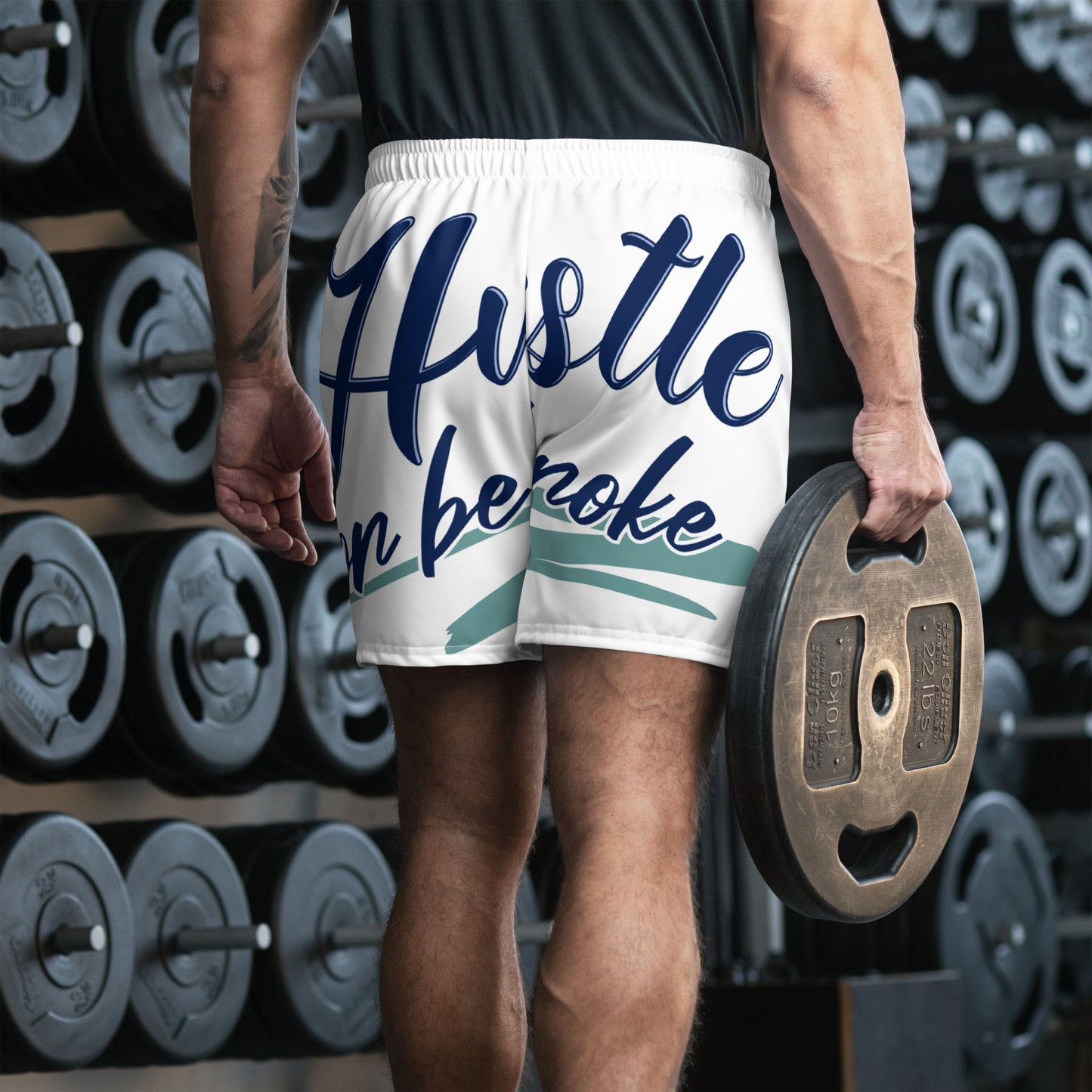 Hustle On All-Over Print Unisex Athletic Long Shorts