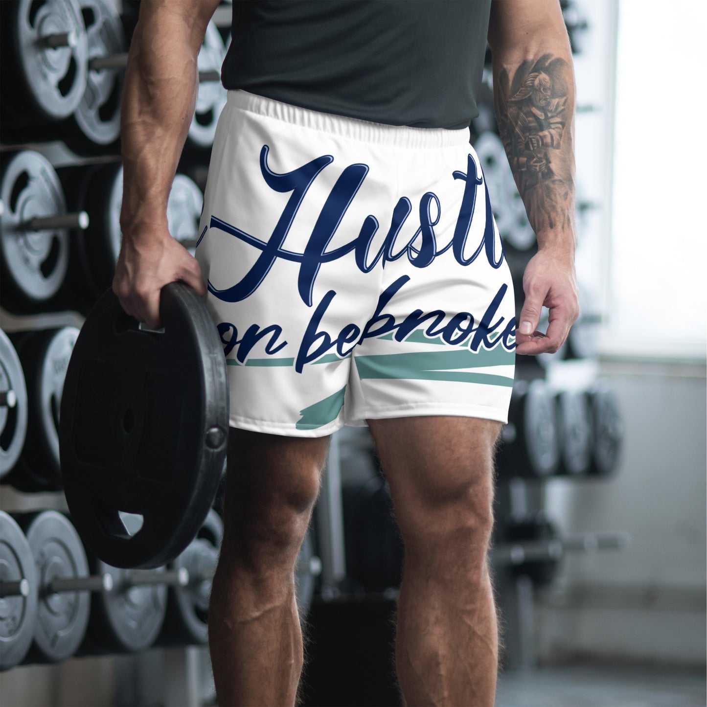 Hustle On All-Over Print Unisex Athletic Long Shorts