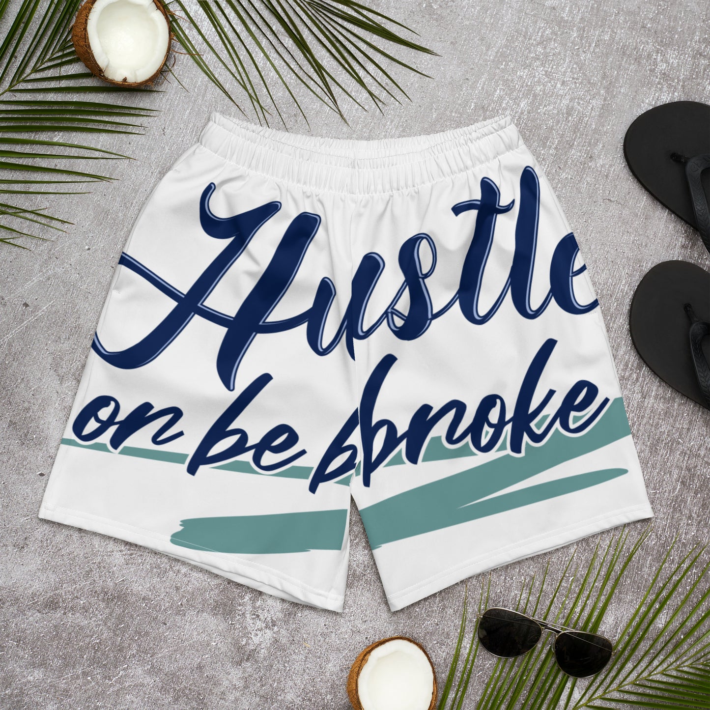 Hustle On All-Over Print Unisex Athletic Long Shorts