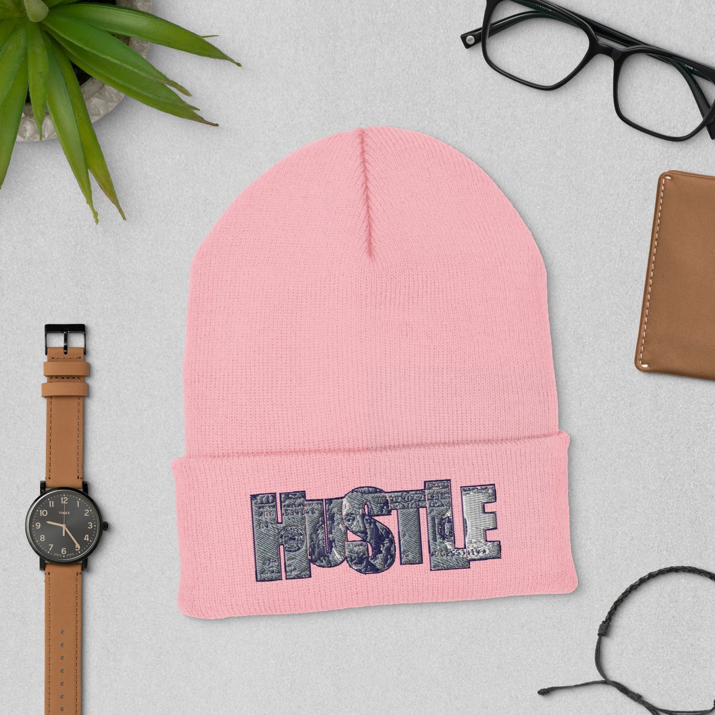 $100 Bill Hustle Cuffed Beanie