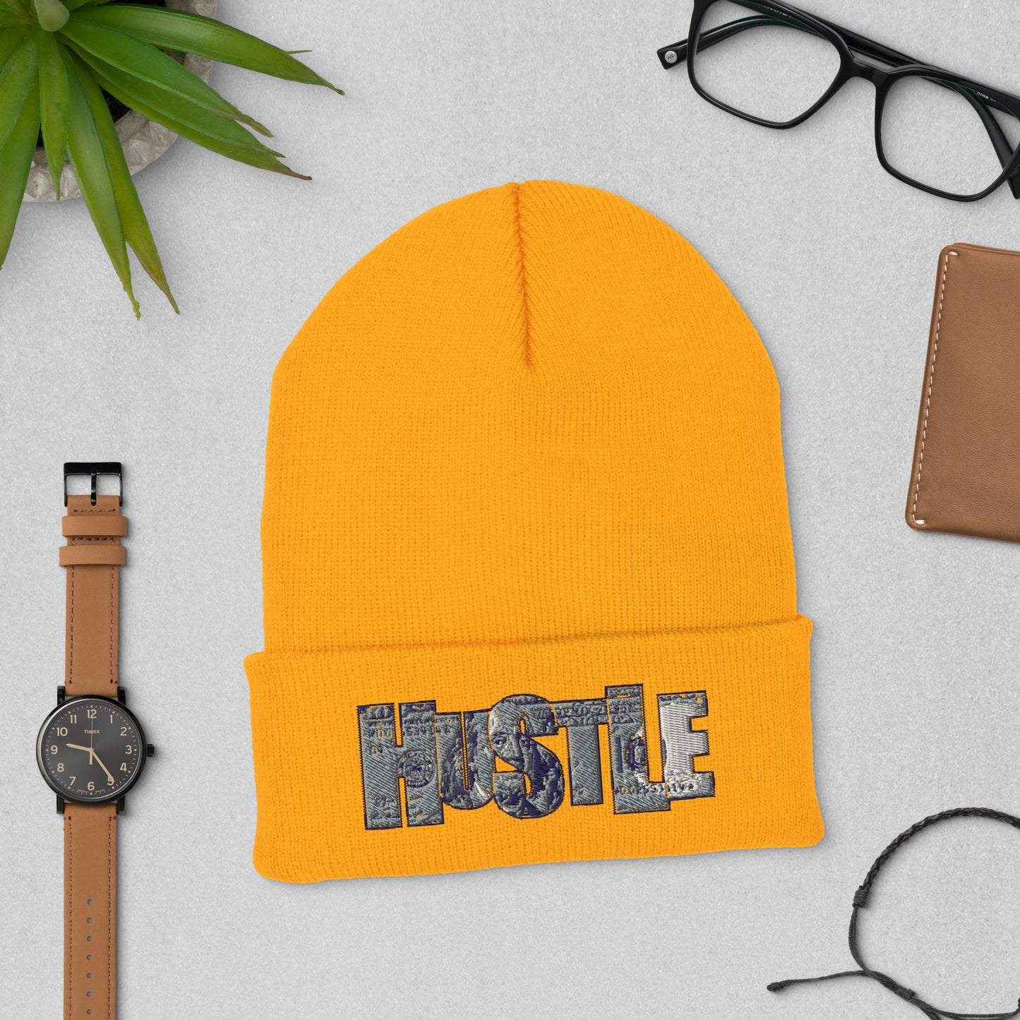 $100 Bill Hustle Cuffed Beanie