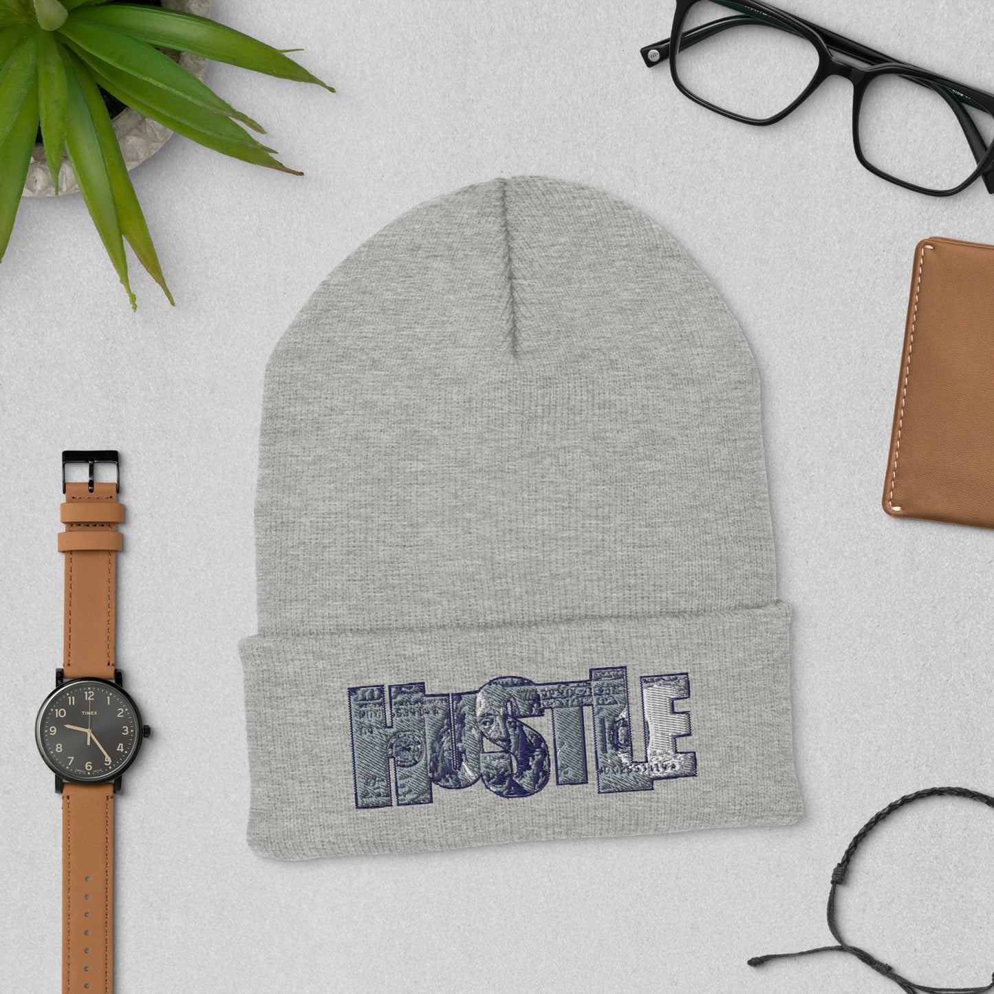 $100 Bill Hustle Cuffed Beanie