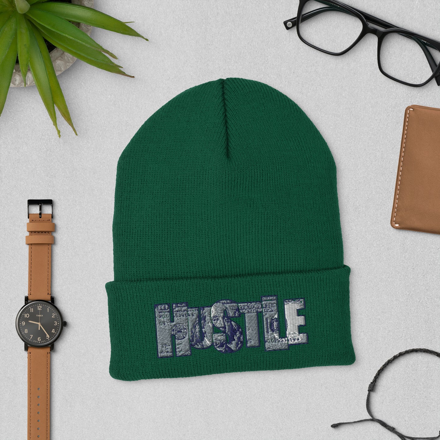 $100 Bill Hustle Cuffed Beanie