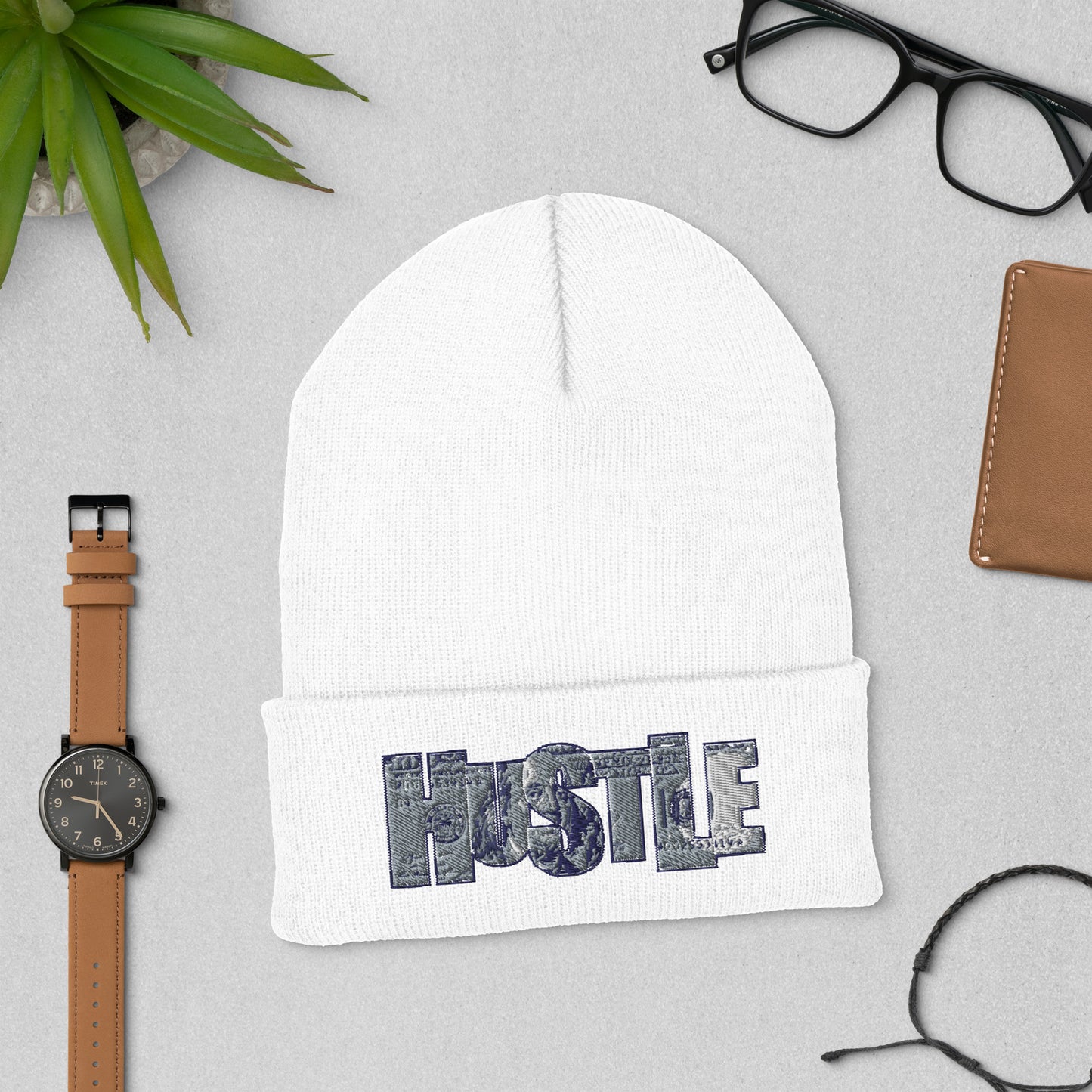 $100 Bill Hustle Cuffed Beanie