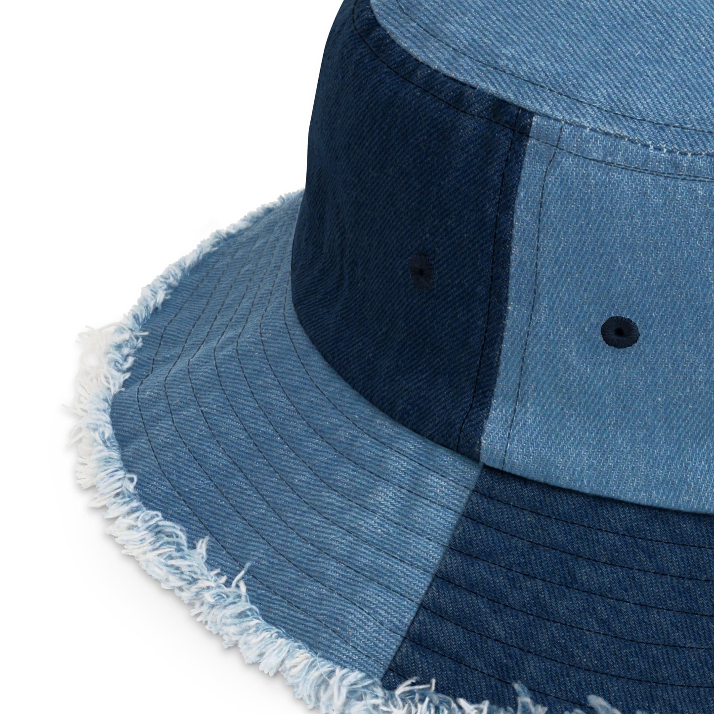 Hustle Distressed denim bucket hat