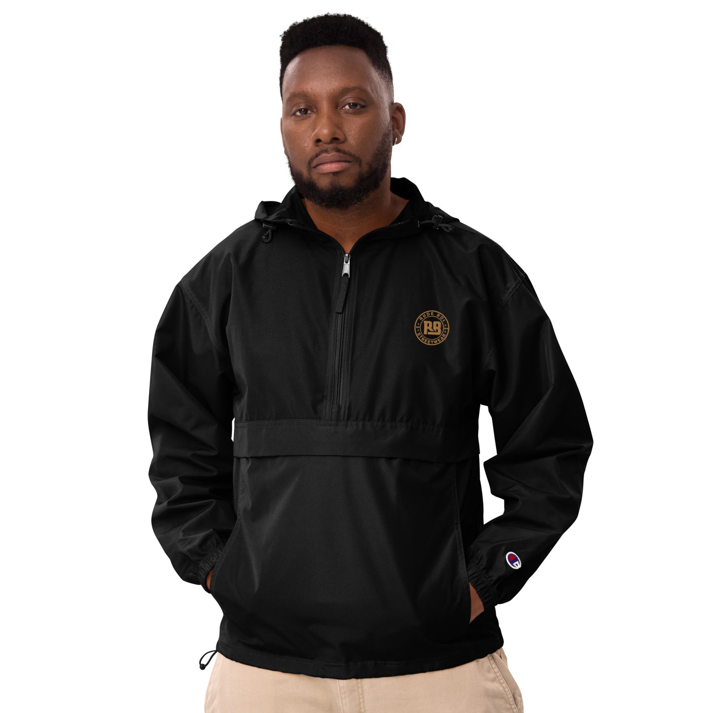 Rude Boi Embroidered Champion Packable Jacket