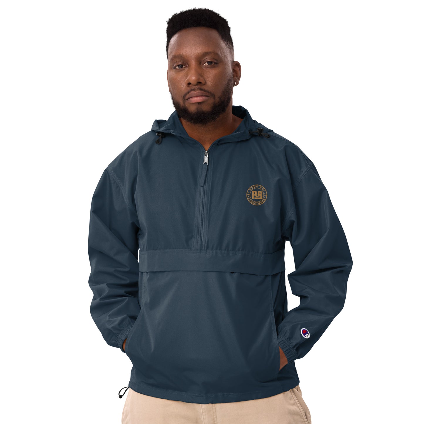 Rude Boi Embroidered Champion Packable Jacket