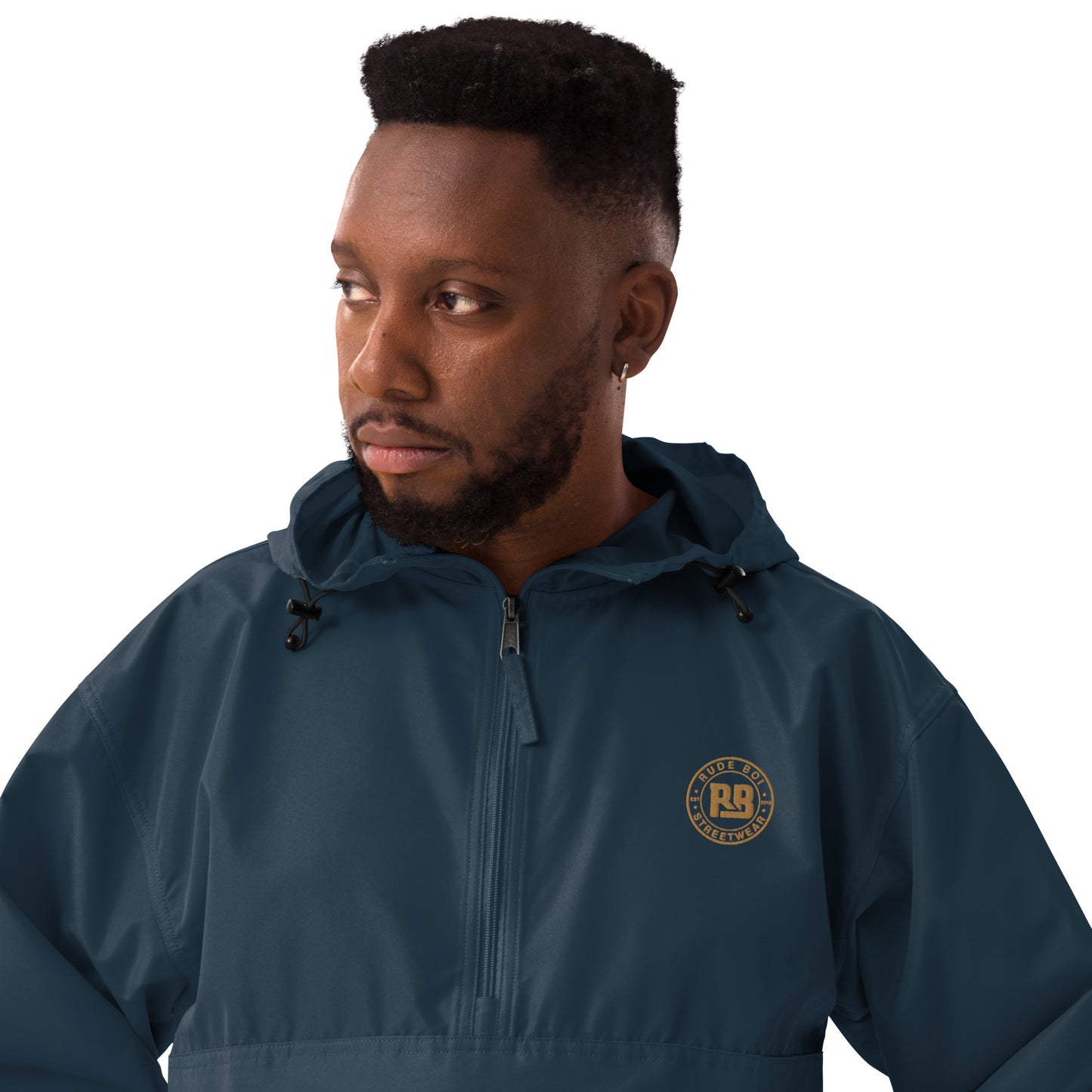 Rude Boi Embroidered Champion Packable Jacket