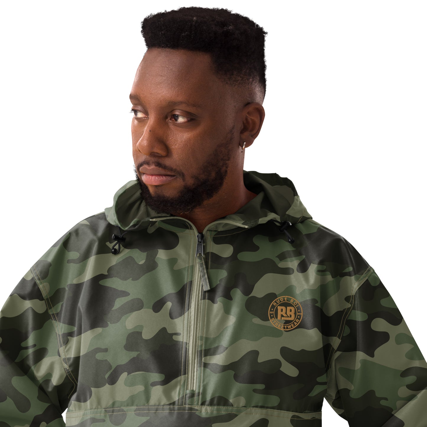 Rude Boi Embroidered Champion Packable Jacket
