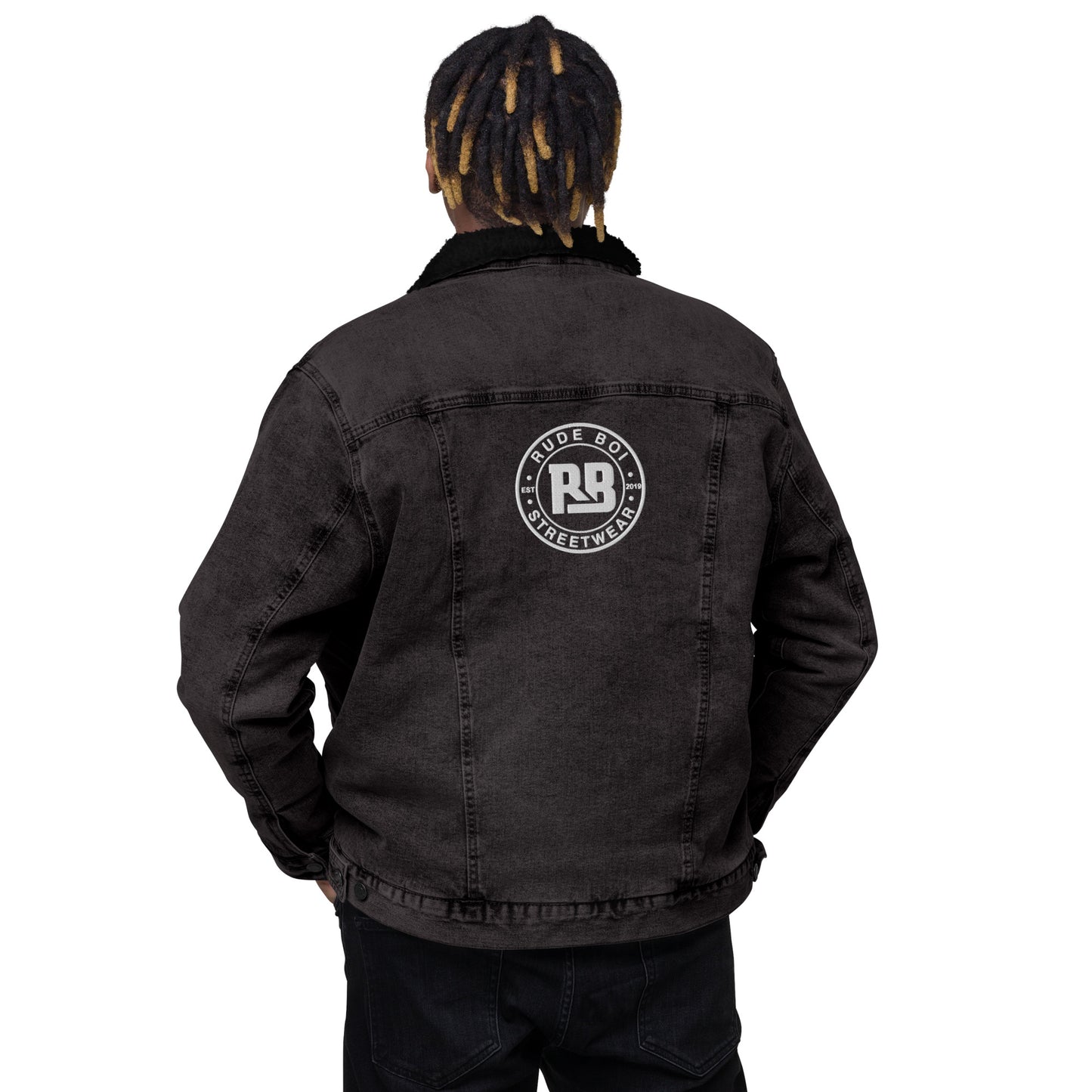 Rude Boi Unisex denim sherpa jacket