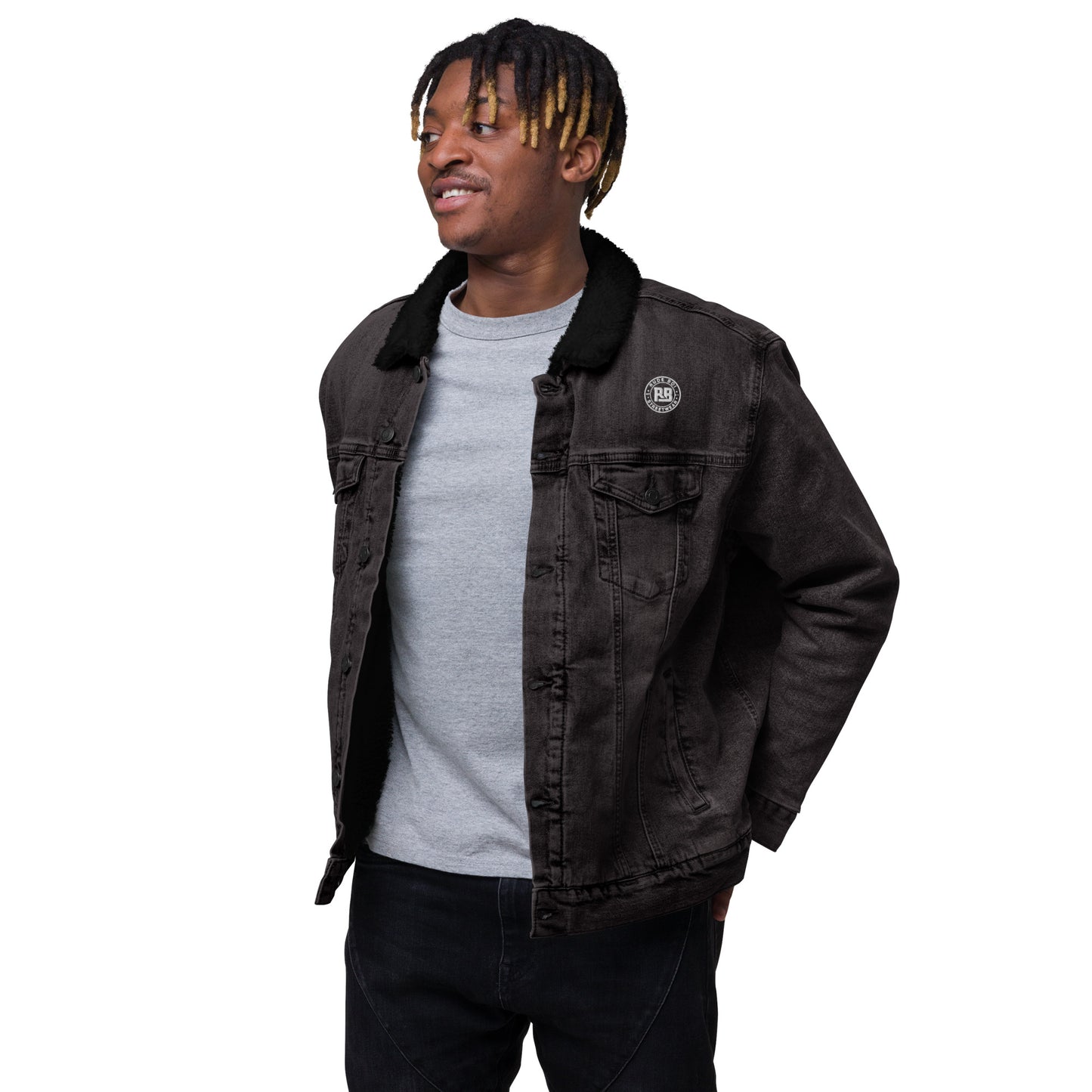 Rude Boi Unisex denim sherpa jacket
