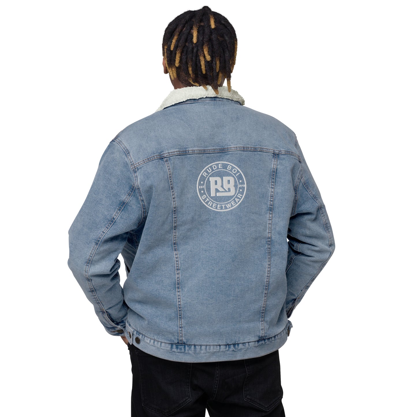 Rude Boi Unisex denim sherpa jacket