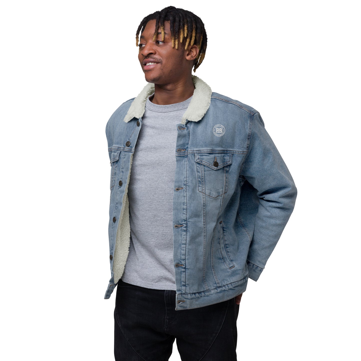 Rude Boi Unisex denim sherpa jacket